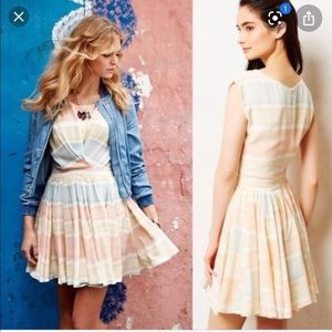 Anthro Paper Crown Watercolor Mirage Dress